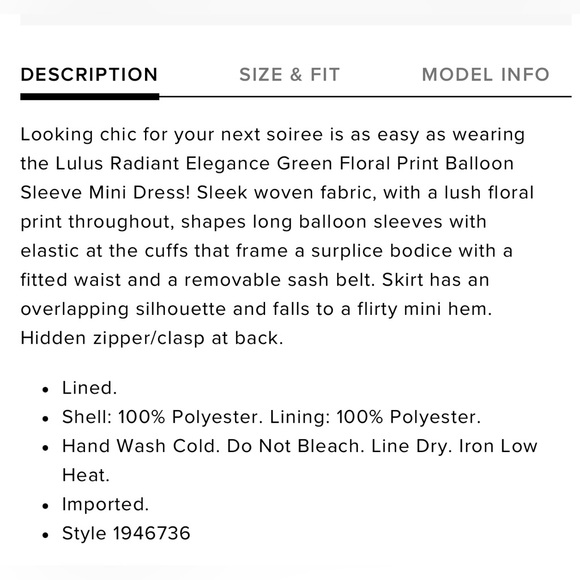 Radiant Elegance Green Floral Print Balloon Sleeve Wrap Mini Dress Medium - Picture 5 of 10
